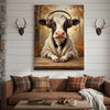 Joycorners Music Lover Cow Headphones Canvas Wall Art