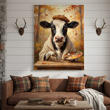 Joycorners Artist Cow Painting Canvas Wall Art