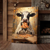 Joycorners Cow Eating Pizza Canvas Wall Art