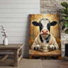 Joycorners Coffee Lover Cow Canvas Wall Art
