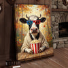 Joycorners Movie Night Cow Popcorn Canvas Wall Art