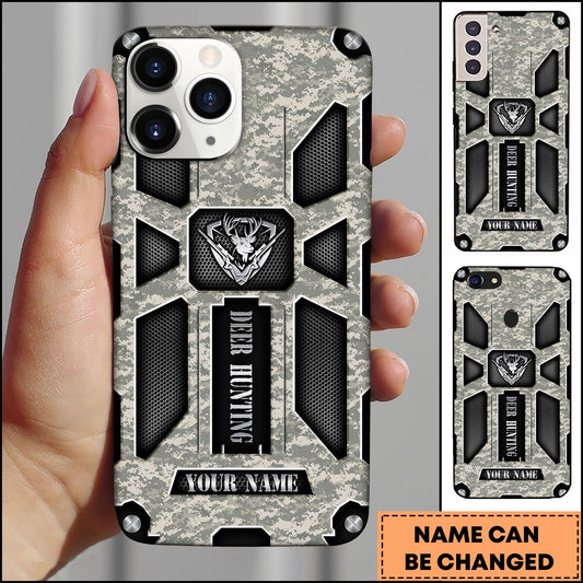 Joycorners Hunting Phonecase Light Gray Digital Camo Tactical Military Armor Design Personalized Name 3D Phone Case