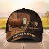 Joycorners Leather Pattern Personalized Name & Farm Name Cattle Cap (10 Breeds)