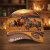 Joycorners Personalized Horse Herd Sunset Background Cap (9 Breeds)