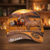 Joycorners Personalized Horse Herd Sunset Background Cap (9 Breeds)