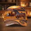 Joycorners Personalized Horse Herd Sunset Background Cap (9 Breeds)