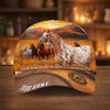 Joycorners Personalized Horse Herd Sunset Background Cap (9 Breeds)