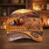 Joycorners Personalized Horse Herd Sunset Background Cap (9 Breeds)