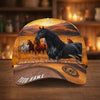 Joycorners Personalized Horse Herd Sunset Background Cap (9 Breeds)