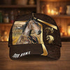 Joycorners Personalized Horse Dark Brown Carving Gold Line Pattern Cap (9 Breeds)
