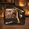 Joycorners Personalized Horse Dark Brown Carving Gold Line Pattern Cap (9 Breeds)