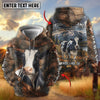 Joycorners Personalized Cow Portrait Camo Grassland Name & Farm Name Cattle Hoodie (9 Breeds)