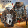 Joycorners Personalized Cow Portrait Camo Grassland Name & Farm Name Cattle Hoodie (9 Breeds)