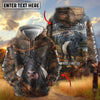 Joycorners Personalized Cow Portrait Camo Grassland Name & Farm Name Cattle Hoodie (9 Breeds)