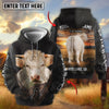 Joycorners Personalized Cow Back Portrait Sunset Grassland Name & Farm Name Cattle Hoodie (9 Breeds)