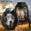 Joycorners Personalized Cow Back Portrait Sunset Grassland Name & Farm Name Cattle Hoodie (9 Breeds)