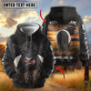 Joycorners Personalized Cow Back Portrait Sunset Grassland Name & Farm Name Cattle Hoodie (9 Breeds)