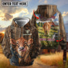 Joycorners Personalized Cow Back Portrait Sunny Ranch Name & Farm Name Cattle Hoodie (9 Breeds)