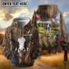 Joycorners Personalized Cow Back Portrait Sunny Ranch Name & Farm Name Cattle Hoodie (9 Breeds)