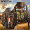 Joycorners Personalized Cow Back Portrait Sunny Ranch Name & Farm Name Cattle Hoodie (9 Breeds)