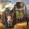 Joycorners Personalized Cow Back Portrait Sunny Ranch Name & Farm Name Cattle Hoodie (9 Breeds)