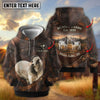 Joycorners Personalized Cow Portrait Grassland Couple Name & Farm Name Cattle Hoodie (9 Breeds)