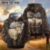 Joycorners Personalized Cow Portrait Camo Dark Grassland Leather Belt Pattern Name & Farm Name Cattle Hoodie (9 Breeds)