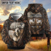 Joycorners Personalized Cow Portrait Camo Dark Grassland Leather Belt Pattern Name & Farm Name Cattle Hoodie (9 Breeds)