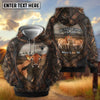 Joycorners Personalized Cow Portrait Camo Dark Grassland Leather Belt Pattern Name & Farm Name Cattle Hoodie (9 Breeds)