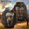 Joycorners Personalized Cow Portrait Camo Dark Grassland Leather Belt Pattern Name & Farm Name Cattle Hoodie (9 Breeds)