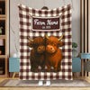 Joycorners Personalized Adorable Twin Cows Cozy Blanket (10 Cattle Breeds)