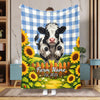 Joycorners Sunflower Baby Cow Personalized Farm Blanket (10 Cattle Breeds)