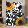 Joycorners Personalized Sunflowers & Cattle – Personalized Farmhouse Blanket (10 Cattle Breeds)