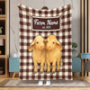 Joycorners Personalized Adorable Twin Cows Cozy Blanket (10 Cattle Breeds)