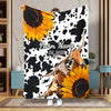 Joycorners Personalized Sunflowers & Cattle – Personalized Farmhouse Blanket (10 Cattle Breeds)