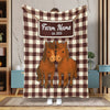 Joycorners Personalized Adorable Twin Cows Cozy Blanket (10 Cattle Breeds)