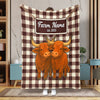 Joycorners Personalized Adorable Twin Cows Cozy Blanket (10 Cattle Breeds)