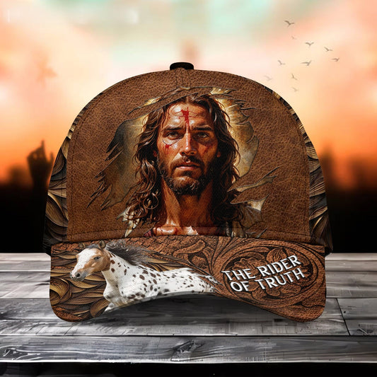 Joycorners Rider of Truth Christian Horse Cap – Rustic Western Leather Art (8 Breeds)