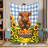 Joycorners Sunflower Baby Cow Personalized Farm Blanket (10 Cattle Breeds)
