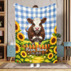 Joycorners Sunflower Baby Cow Personalized Farm Blanket (10 Cattle Breeds)