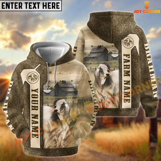 Joycorners Brahman Customize Name, Farm Name Unique Pattern Hoodie