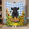 Joycorners Sunflower Baby Cow Personalized Farm Blanket (10 Cattle Breeds)