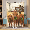 Joycorners Cow Country Herd Farm Personalized Blanket (10 Cattle Breeds)