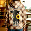 Joycorners Personalized Sunflower Cow Cozy Hoodie (12 Cattle Breeds)