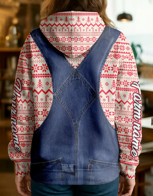 Joycorners Texas Longhorn Farm Life Merry Christmas Cow Personalized Name, Farm Name Unisex 3D Hoodie