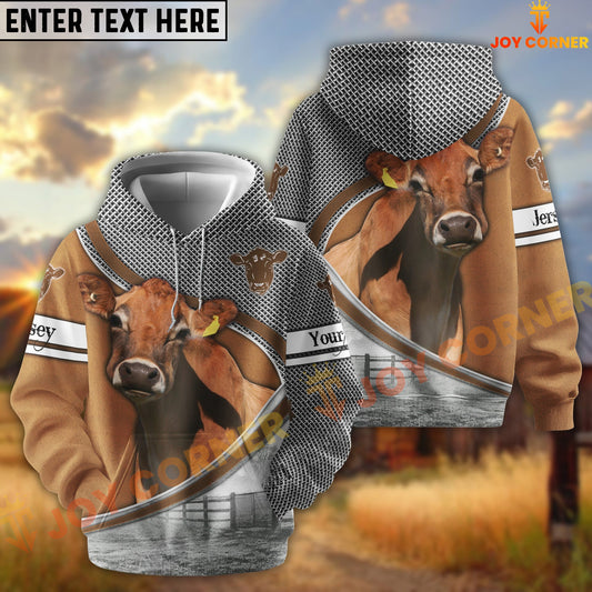 Joycorners Jersey Metal Pattern Personalized Name 3D Hoodie