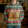 Joycorners Custom Farm Name Christmas Vibe Featuring Three Adorable Hoodie (8 Cattle Breeds)