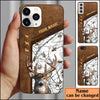 Joycorners Deer Hunting Premium Brown Pattern Personalized Name Phone Case (4 colors)