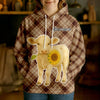 Joycorners Personalized Sunflower Cow Cozy Hoodie (12 Cattle Breeds)