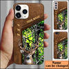 Joycorners Deer Hunting Premium Brown Pattern Personalized Name Phone Case (4 colors)